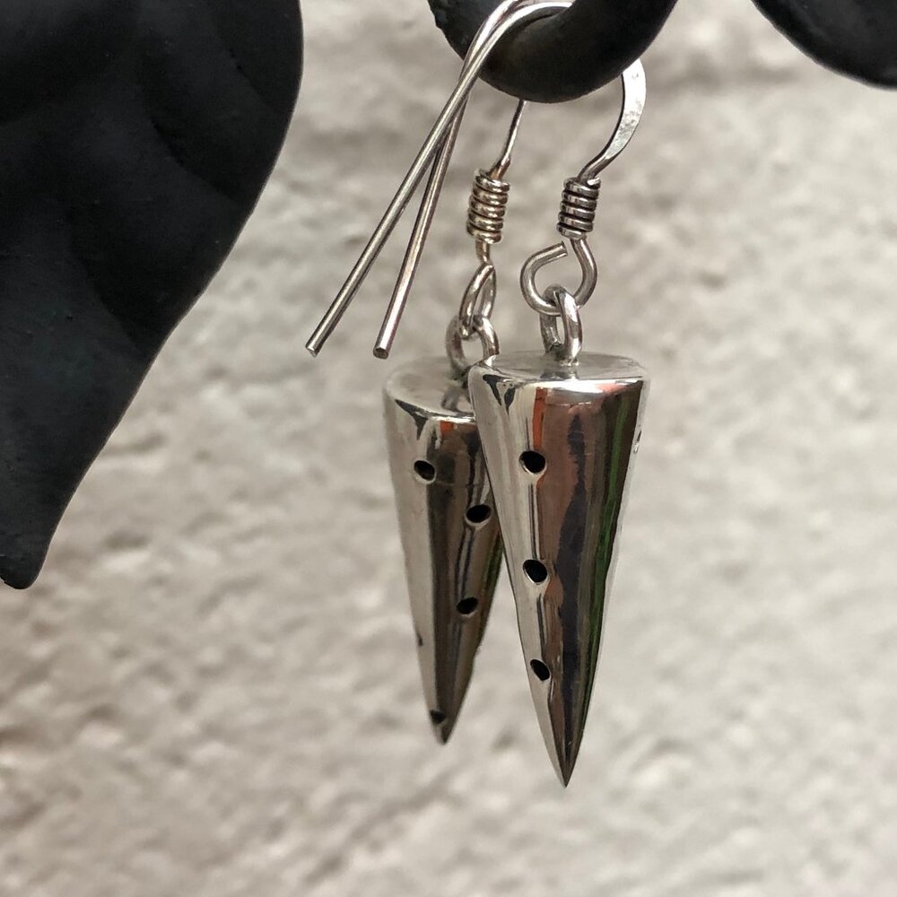 Silver dangle earrings